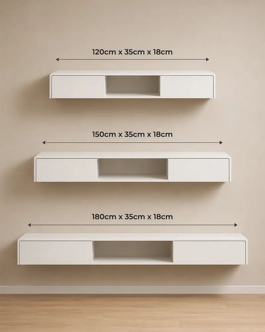 Floating TV/media unit with drawers