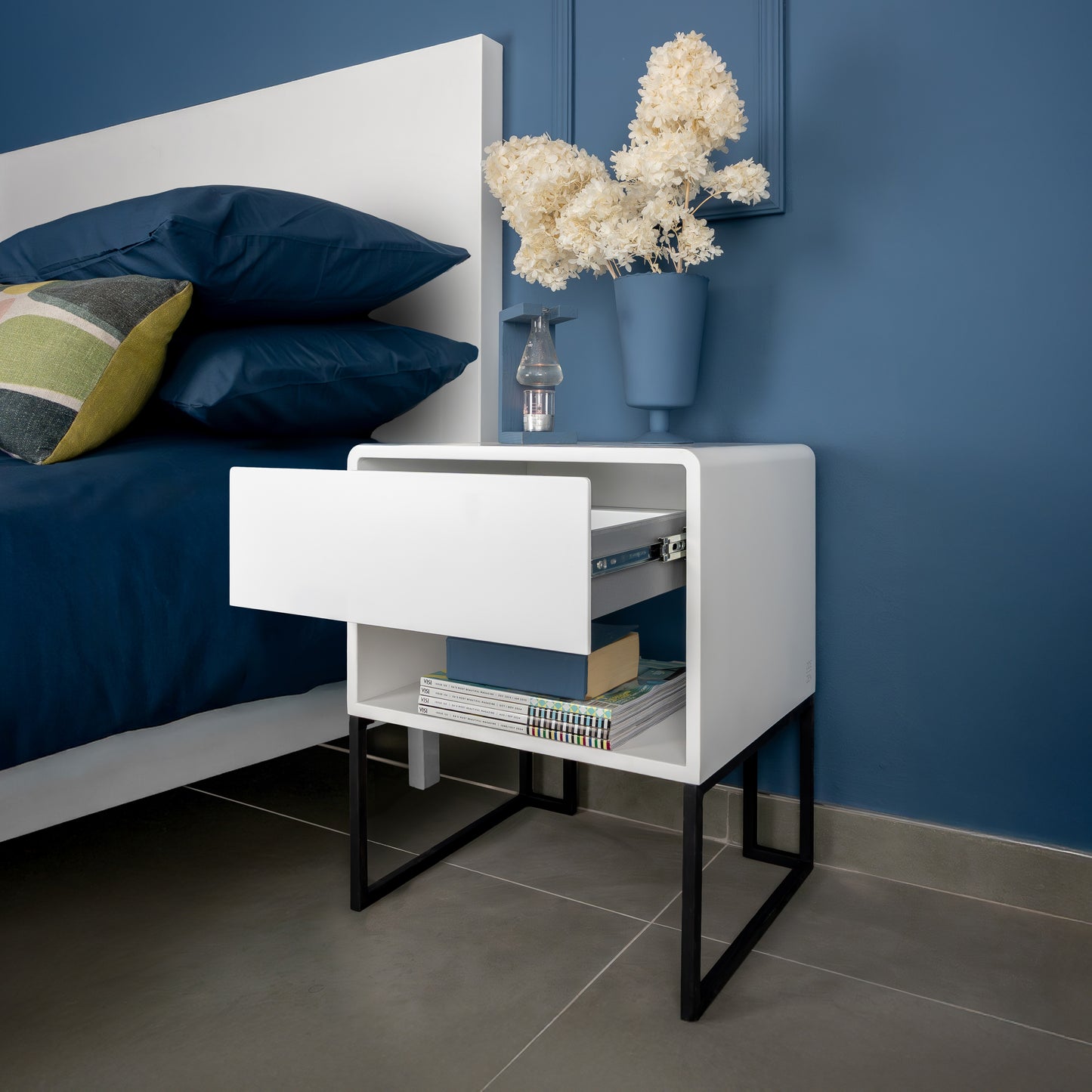 Freestanding Bedside Box with drawer