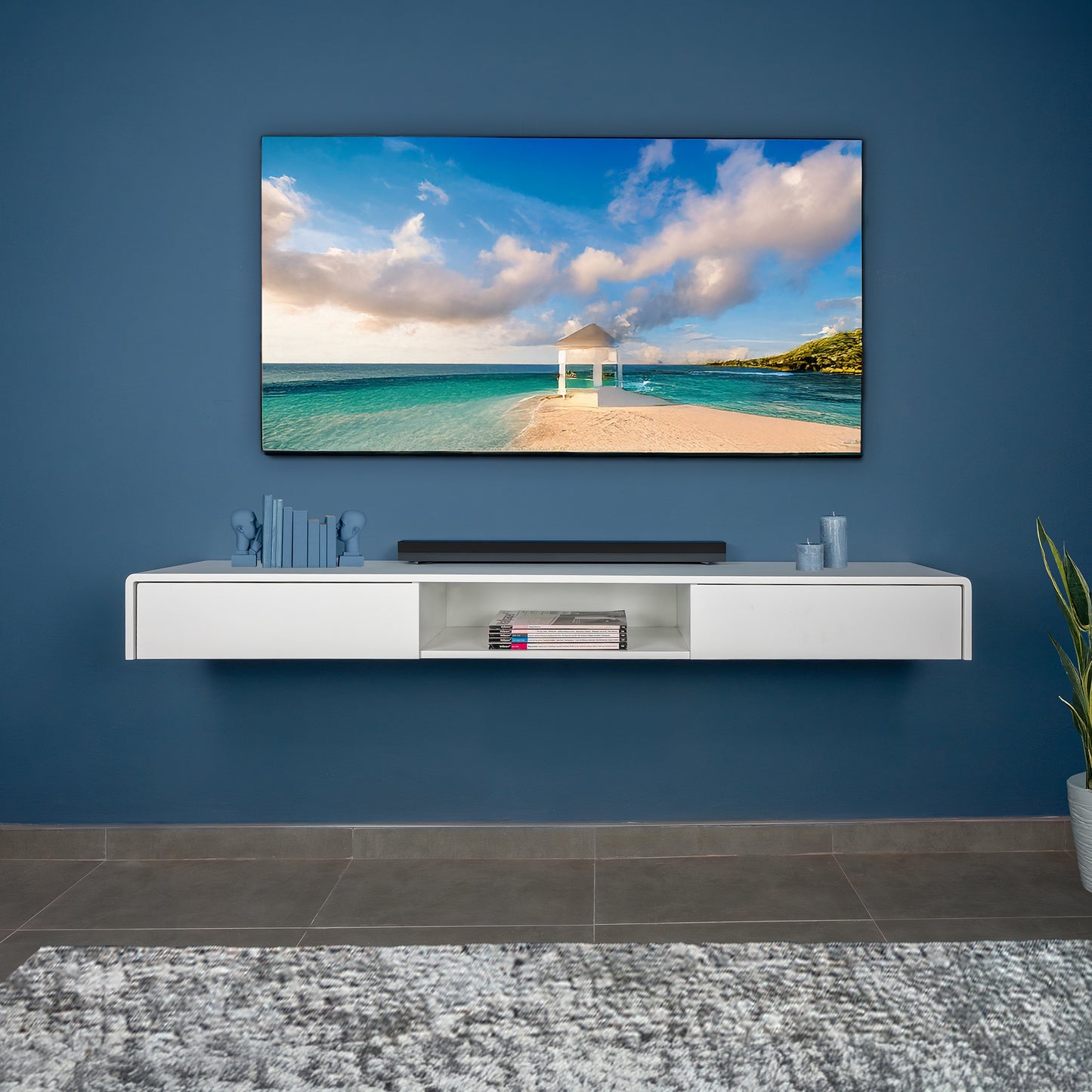 Floating TV/media unit with drawers
