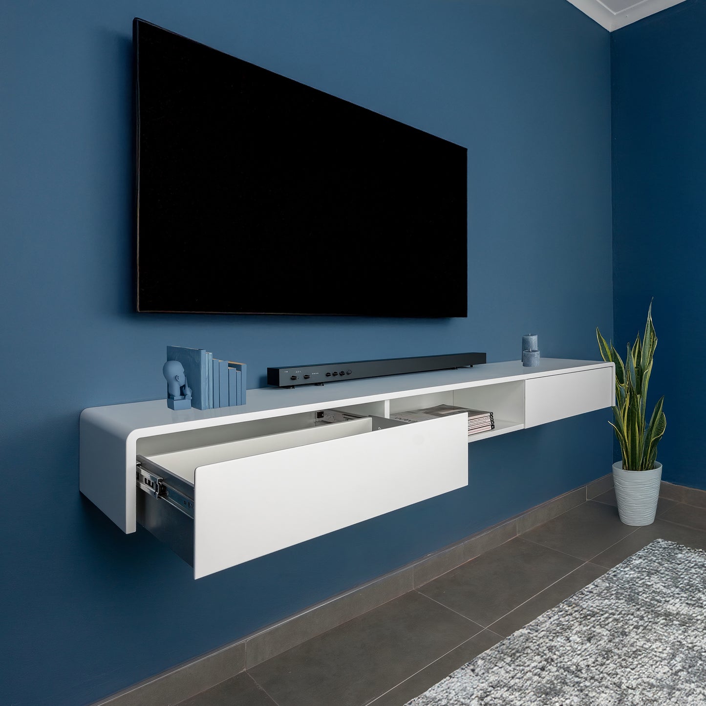 Floating TV/media unit with drawers