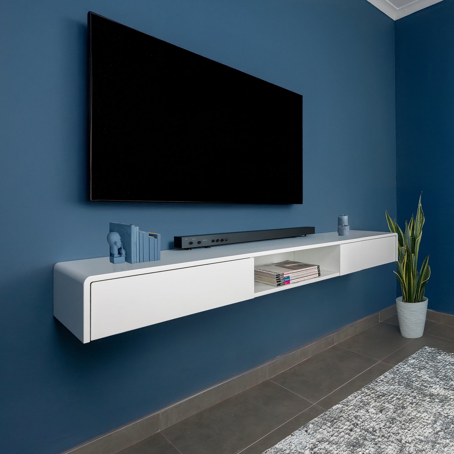 Floating TV/media unit with drawers