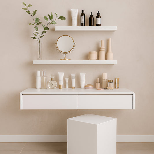 Floating desk / dressing table with drawers