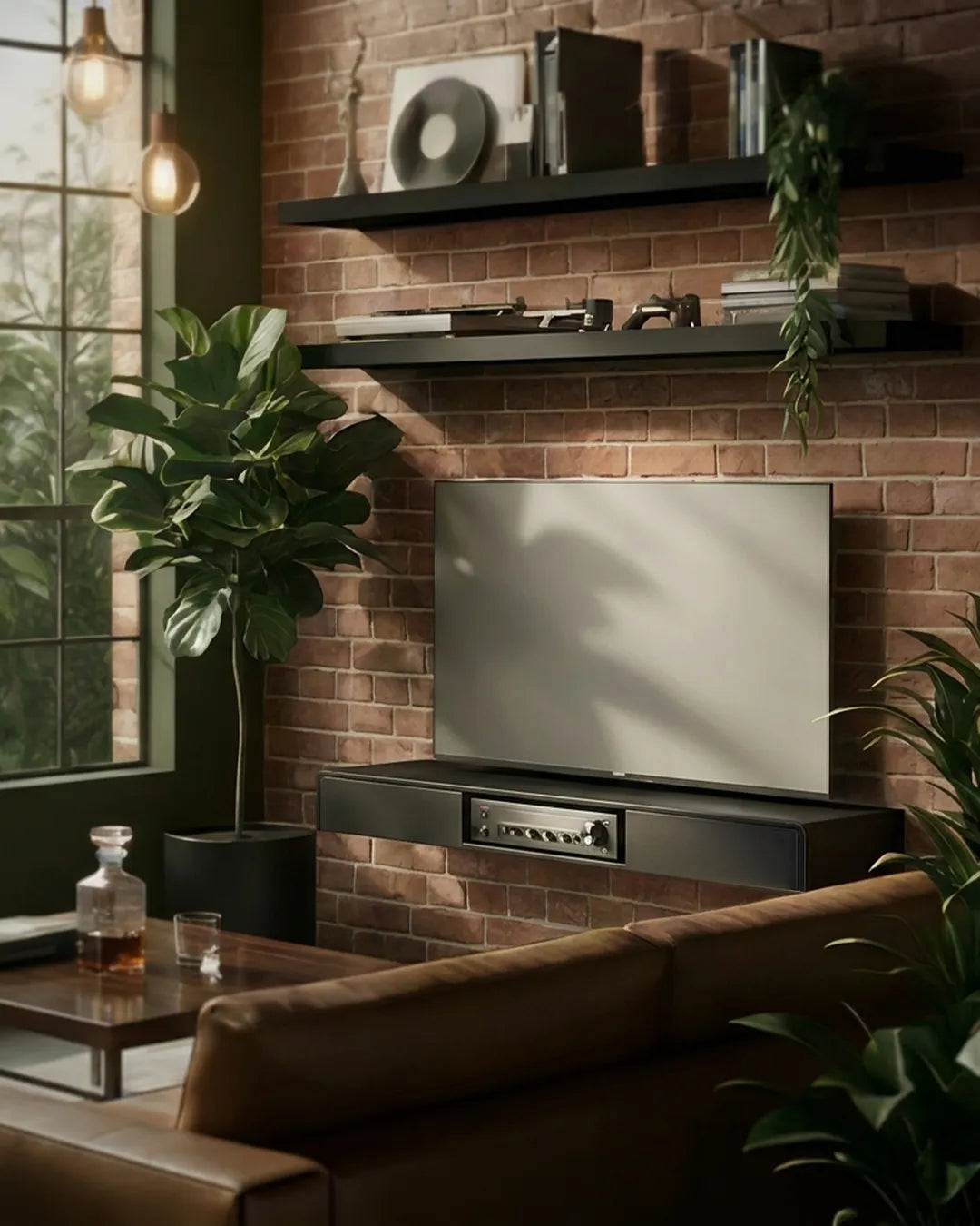 Floating TV/media unit with drawers