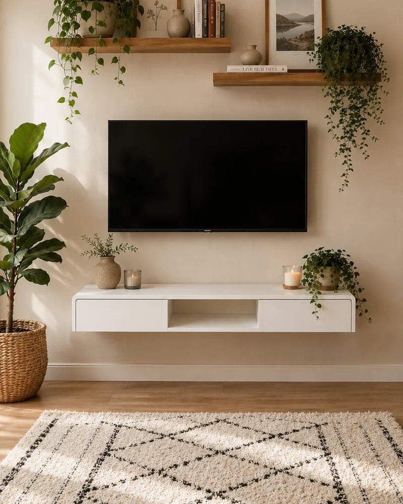 Floating TV/media unit with drawers