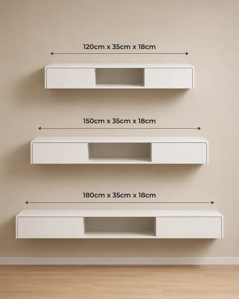 Floating TV/media unit with drawers