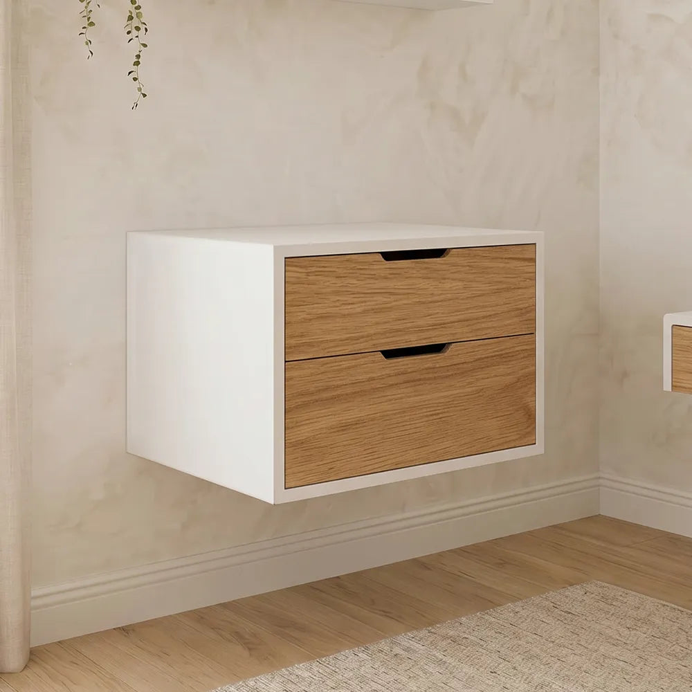 Floating Office Box with double drawers & sharp corners