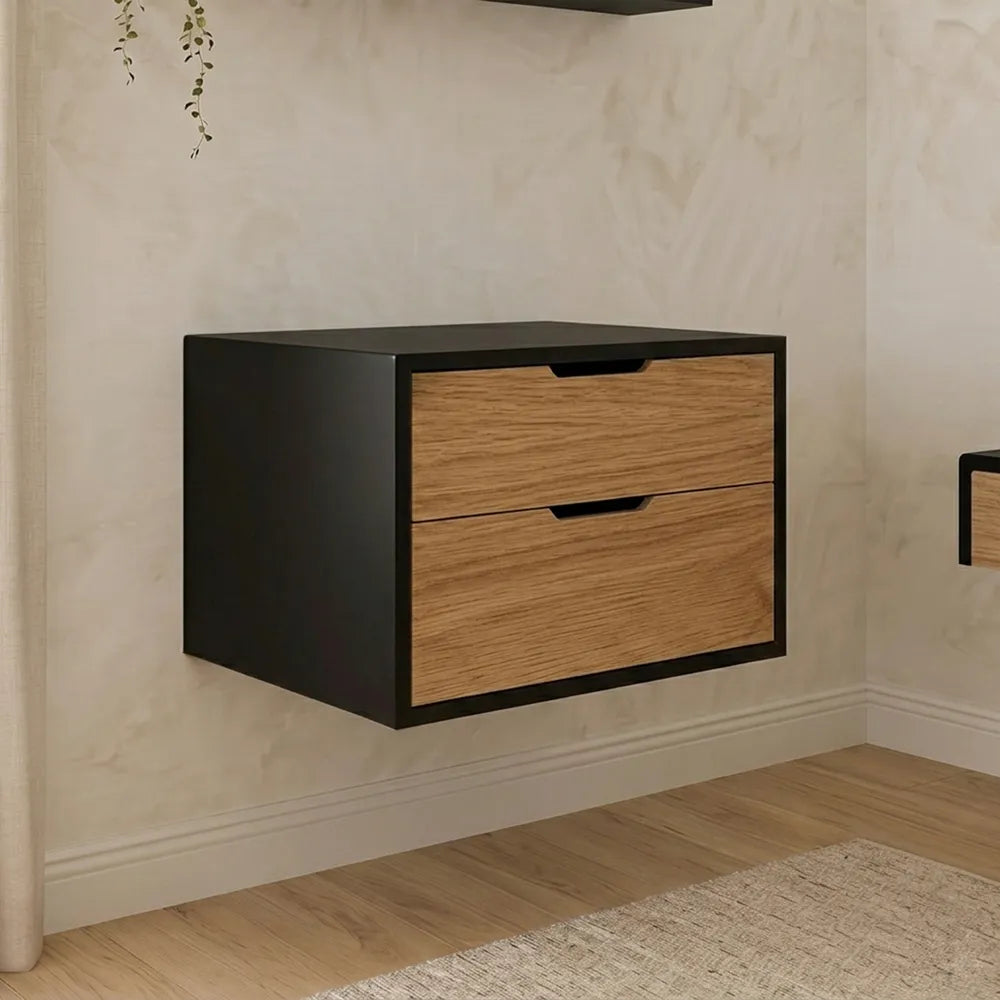 Floating Office Box with double drawers & sharp corners
