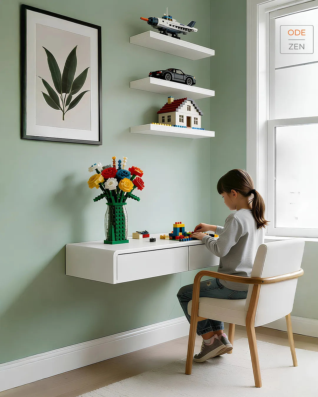 Floating desk / dressing table with drawers