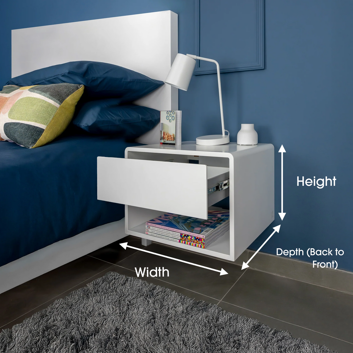 Floating Bedside Box with drawer – ODEZEN