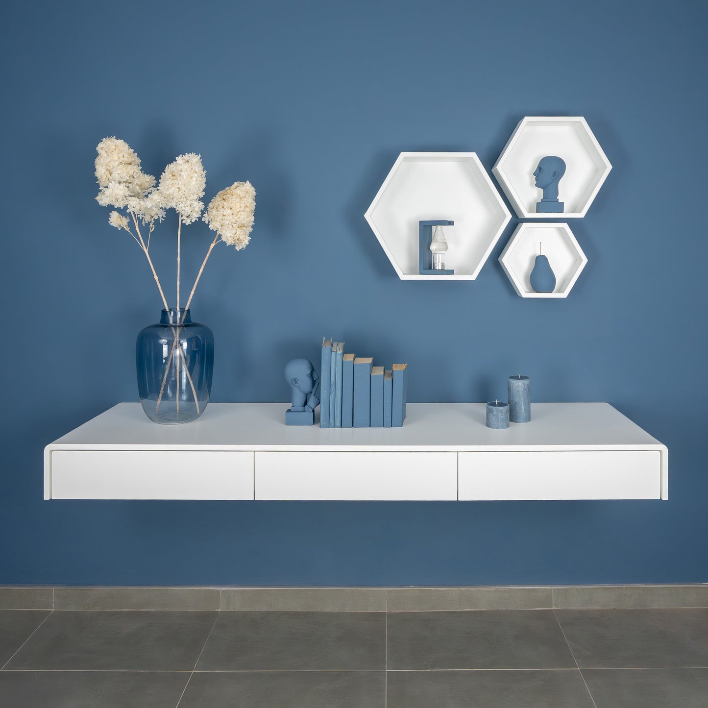 Floating desk / dressing table with drawers