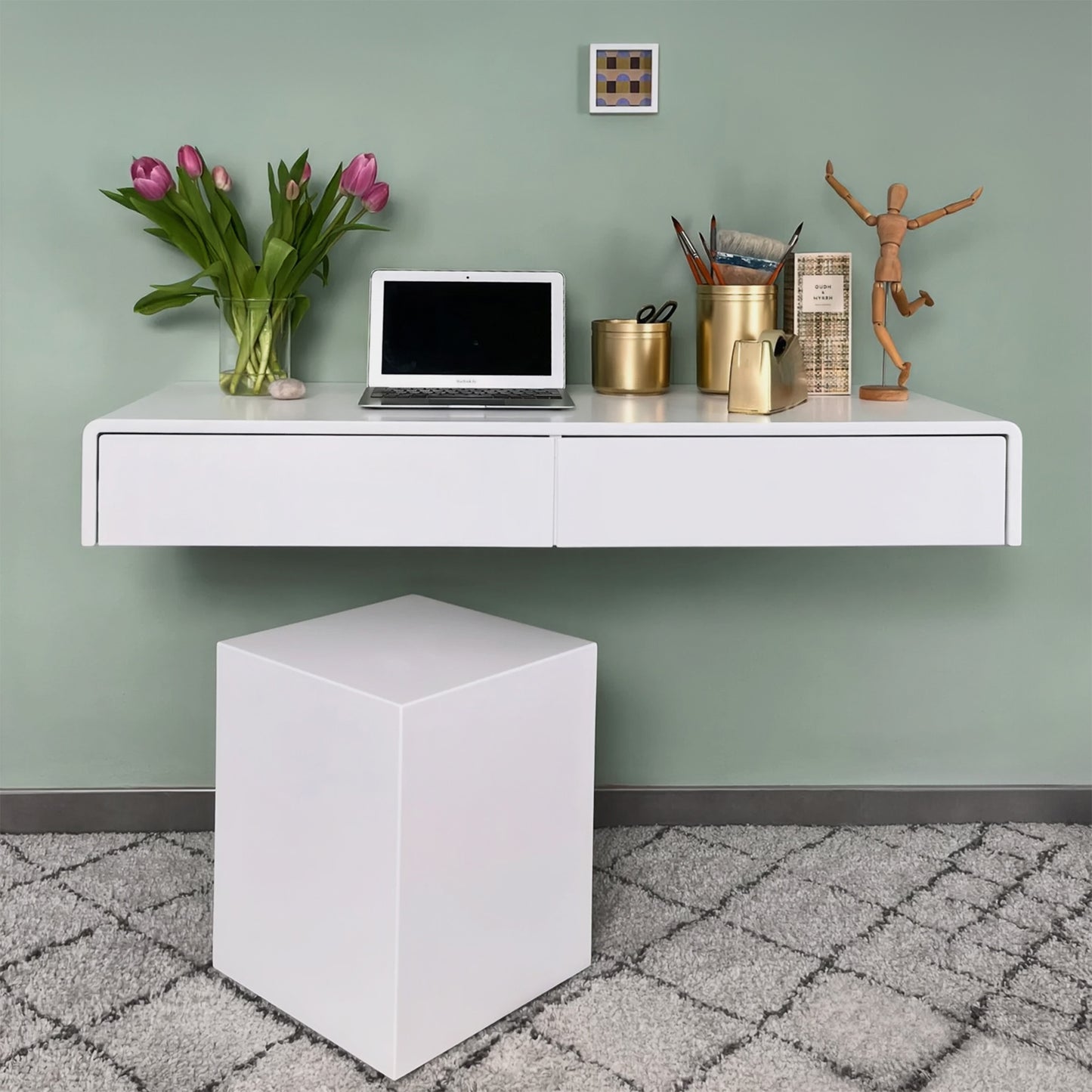 Floating desk / dressing table with drawers