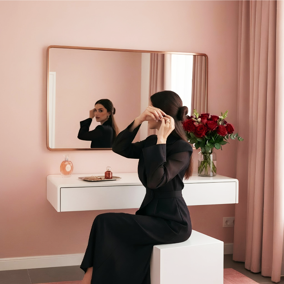 Floating desk / dressing table with drawers