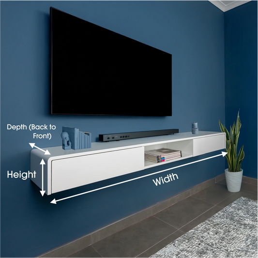 Floating TV/media unit with drawers