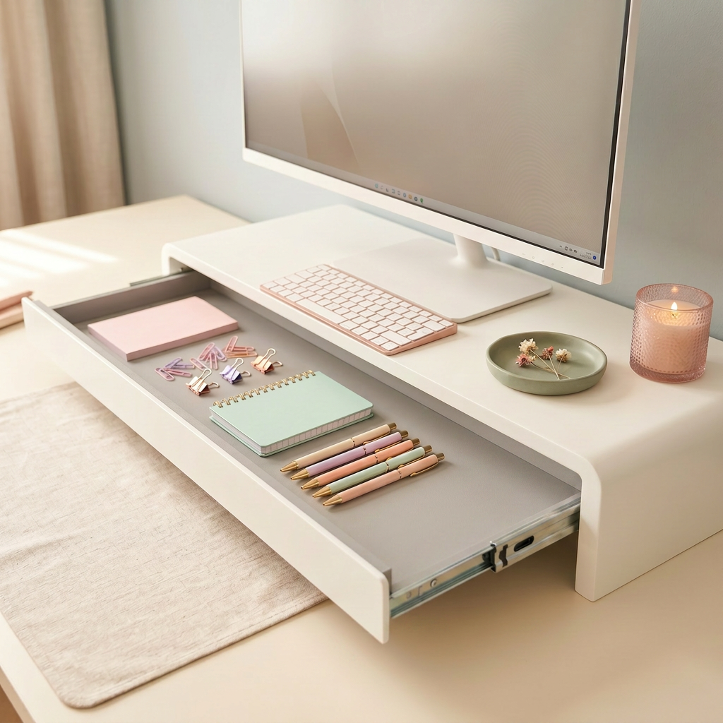 Monitor Stand with Pencil Drawer
